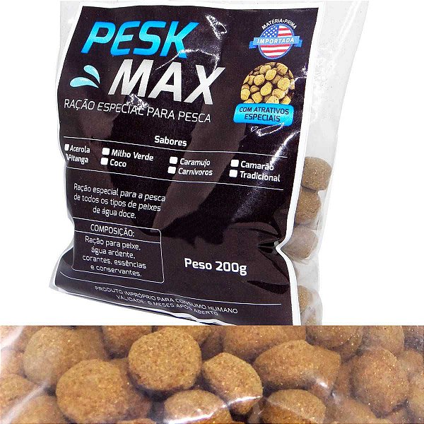 Ração Pesk Max 200gr Peixes água doce