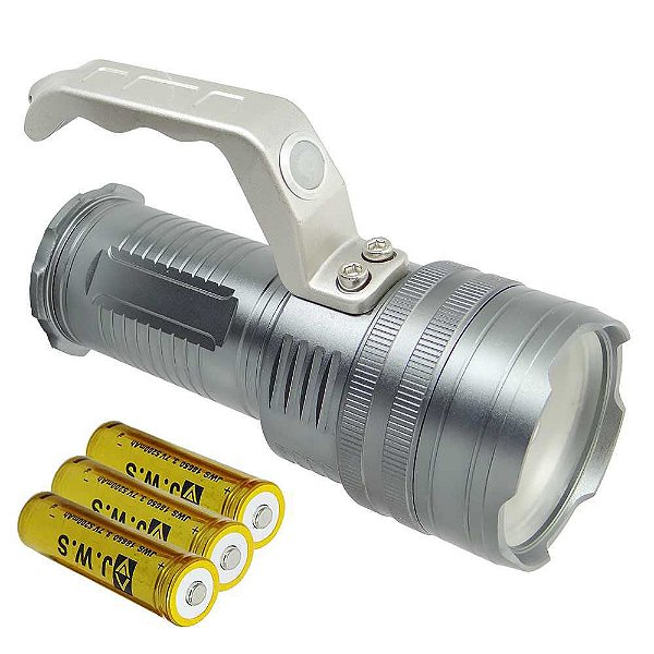Lanterna Holofote Ws-568 Led Cree T6 c/ 3 baterias 18650