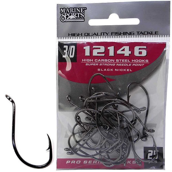 Anzol Marine Sports 12146 n. 3/0 Black Nickel com 25