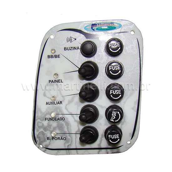 Chave painel elétrico 5 funções Branco - Naval