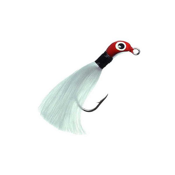 Isca artificial Jig Lori M 12 g Cor: Branco com cabeça Vermelha (xuxinha)