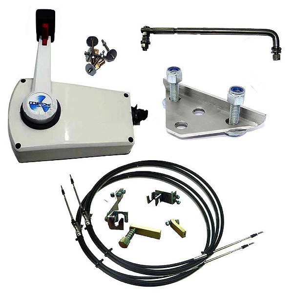 Kit de adaptação motor Mercury 25 Sea Pro / 30hp manual para comando a distância, completo com cabo de comando 16 pés