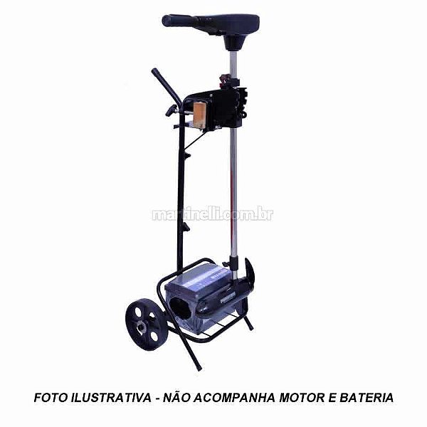 Carrinho para motor elétrico com suporte para bateria
