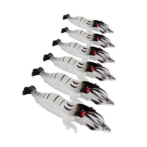 Isca artificial Camarão Robalo fumacinha 9 cm - 6 unidades