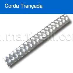 Corda trançada PP branca 6 mm com 20 m