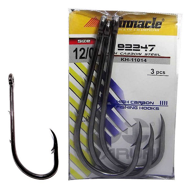 Anzol Pinnacle 92247 Black Cartela 12/0 c/ 3 un.