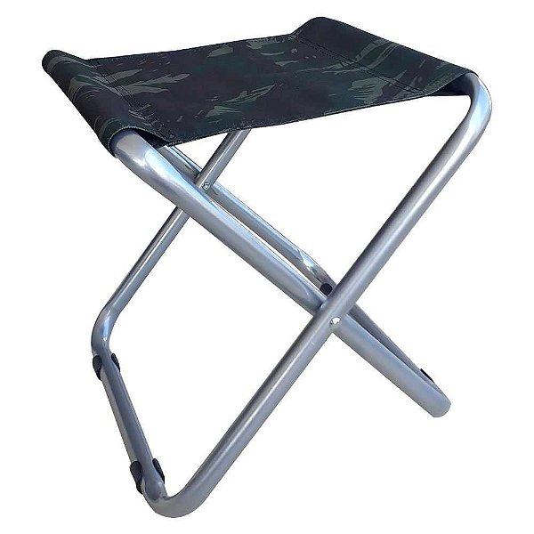 Banqueta Narciso Preta p/ Pesca Metal 3/4 Camuflada 0502