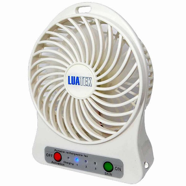 Ventilador Portátil Luatek Recarregável 3 Velocidades c/ luz