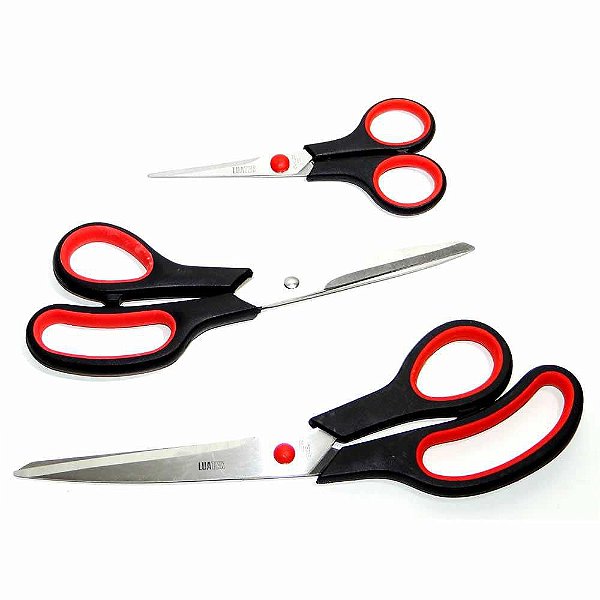 Tesoura Kit 3 peças multiuso Luatek Lwj 112 c/ 3 un.