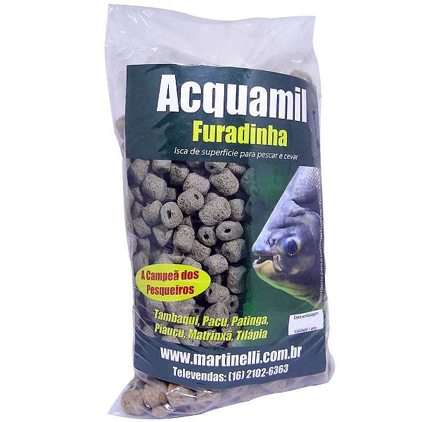 Ração Acquamil Furadinha Natural 400g