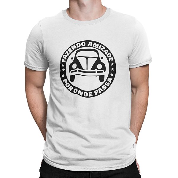 Camiseta 100% Algodão 30.1 Penteado Aircooled Fusca Fazendo Amizade