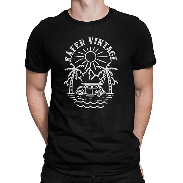 Camiseta 100% Algodão 30.1 Penteado Aircooled Fusca Praia Surf