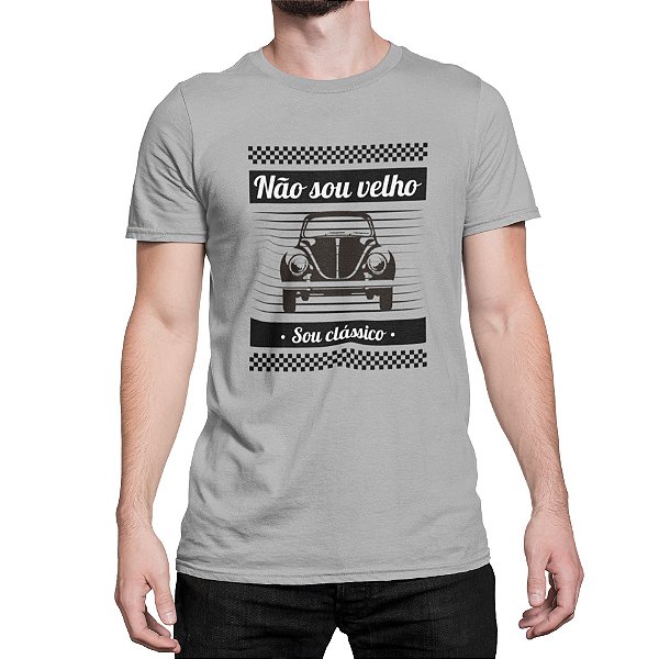 Camiseta 100% Algodão 30.1 Penteado Aircooled Fusca Sou Clássico