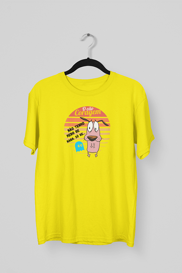 Camiseta 100% Algodão 30.1 Penteado Cão Coragem