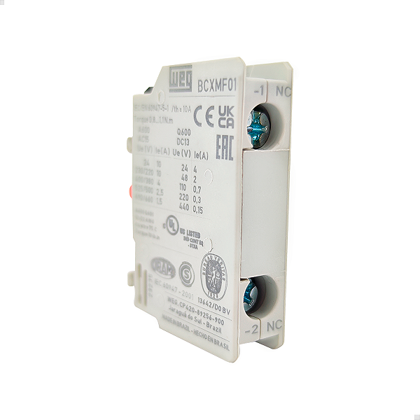 Bloco De Contato Weg Auxiliar Frontal Bcxmf01 1nf