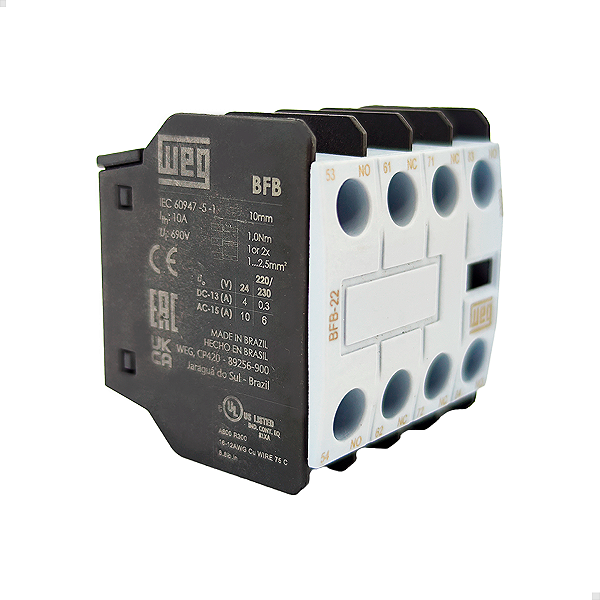 Bloco De Contato Weg Auxiliar Frontal Bfb-22 2na 2nf