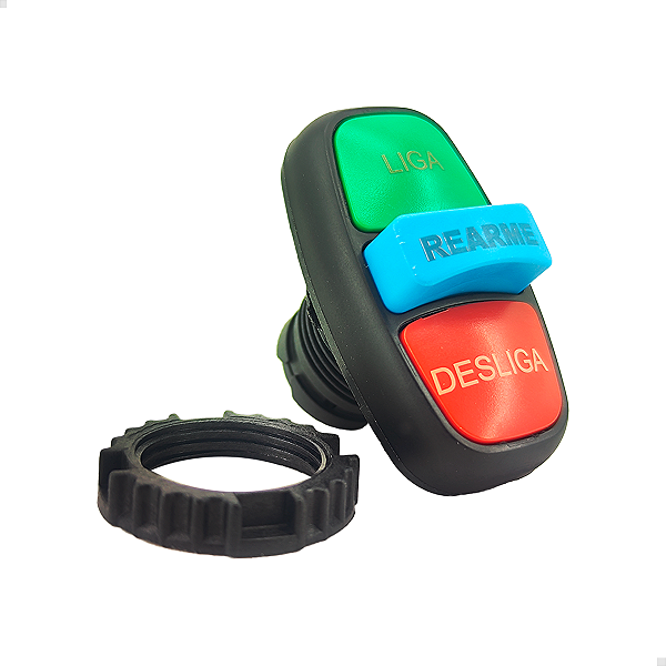 Botão Triplo Liga Desl Rearme Weg Csw2-btf241ldrm Ip66 22mm