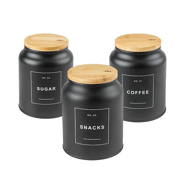 Pote 1,1L Coffee Snacks Sugar Porta Condimentos Açúcar Café Lanches Biscoito Organizar Sense