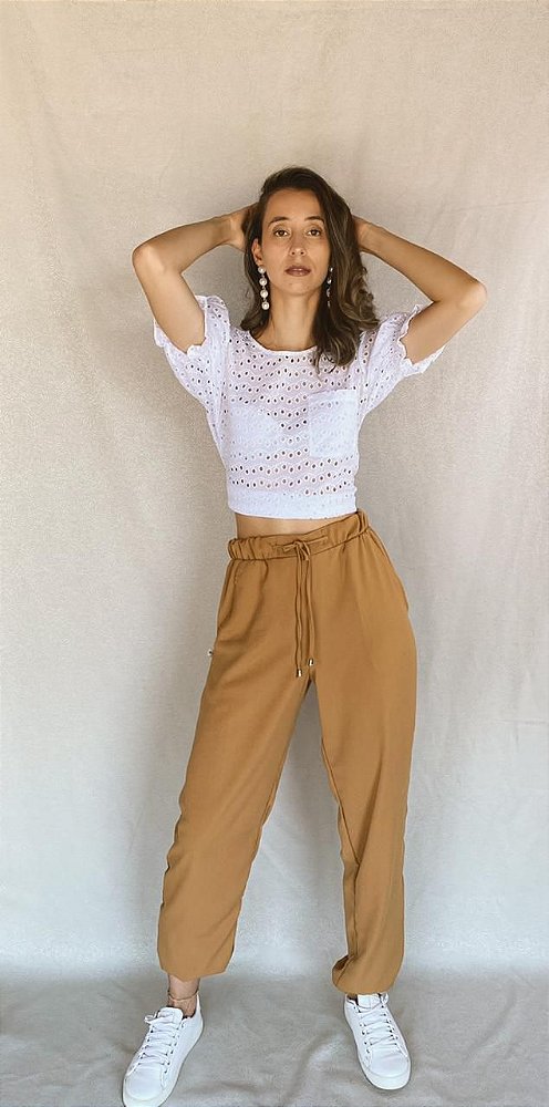 calça jogger feminina caramelo