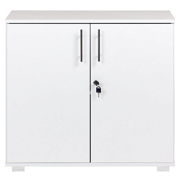 Armário baixo duas portas para escritório em MDF Branco