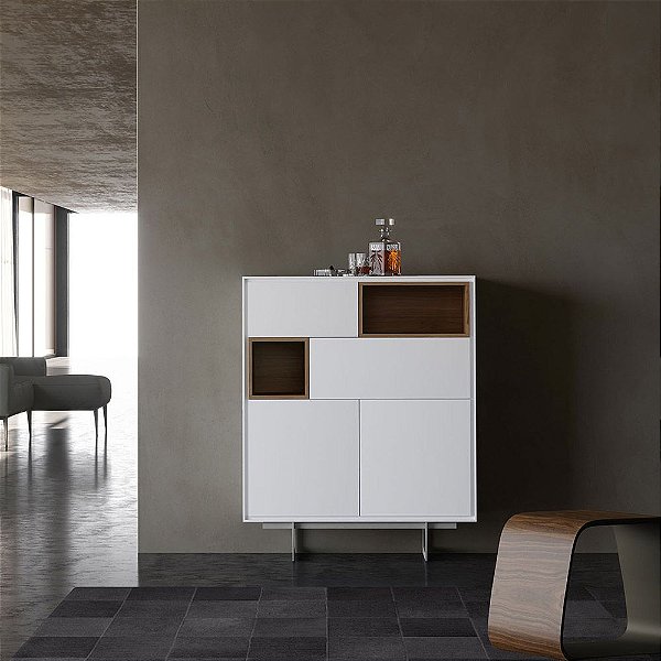 Armário alto com portas e nicho embutidos,  linha WoodPrime!