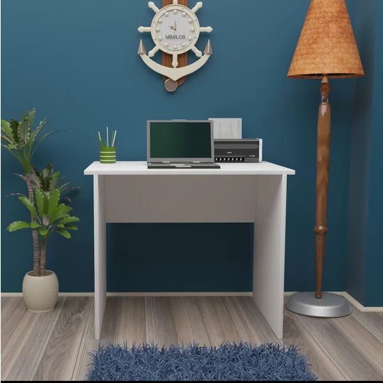 Mesa reta sem gavetas sem chave na cor branca