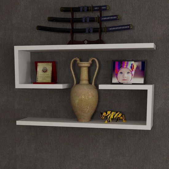 Kit com duas prateleiras em MDF de 15mm em formato de U