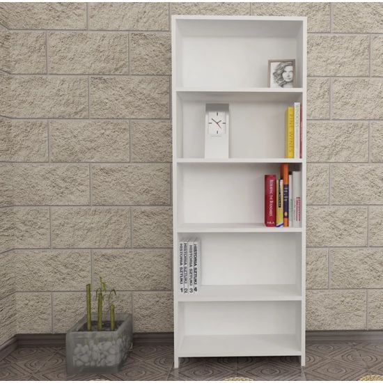 Estante de livros aberta sem portas na cor branca tx de 15mm