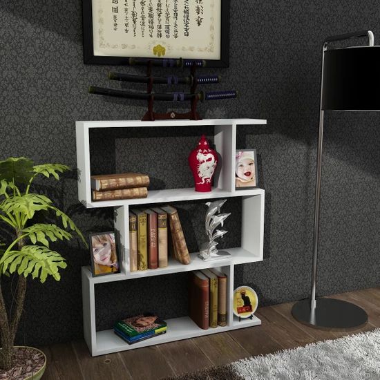 Estante de livros aberta onix sem portas na cor branca tx de 15mm