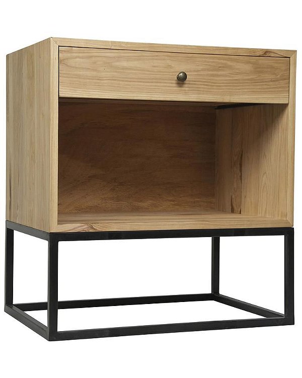 Criado mudo com uma gaveta em MDF e base de metal!