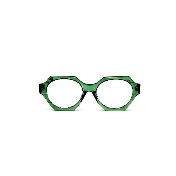 Óculos de Grau Gustavo Eyewear G72 3 na cor verde e hastes animal print.
