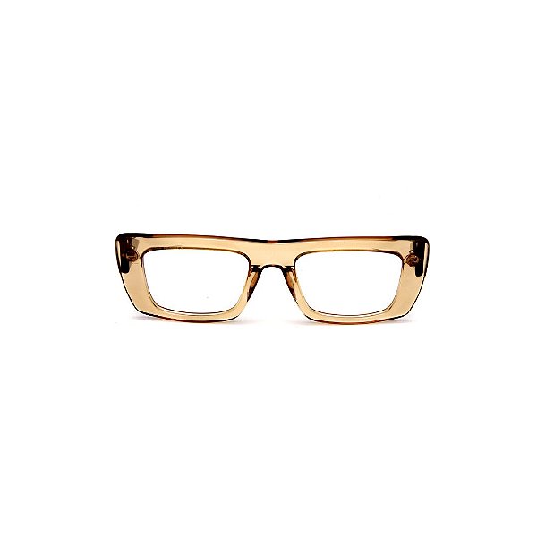 Óculos de Grau Gustavo Eyewear G80 1 na cor âmbar e hastes animal print.