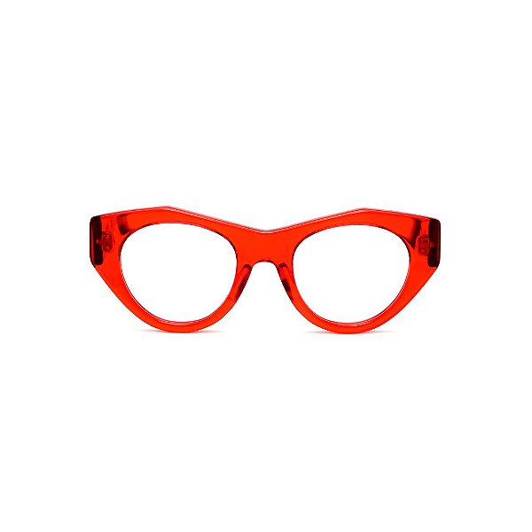 Óculos de Grau Gustavo Eyewear G119 4 na cor vermelha e hastes Animal Print.