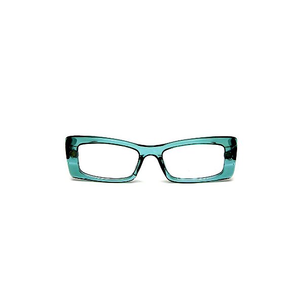 Óculos de Grau Gustavo Eyewear G35 4 na cor acqua e hastes Animal Print.