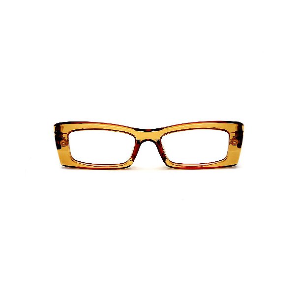 Óculos de Grau Gustavo Eyewear G35 2 na cor âmbar e hastes animal print