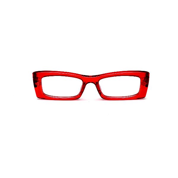 Óculos de Grau Gustavo Eyewear G35 3 na cor vermelha e hastes Animal Print.