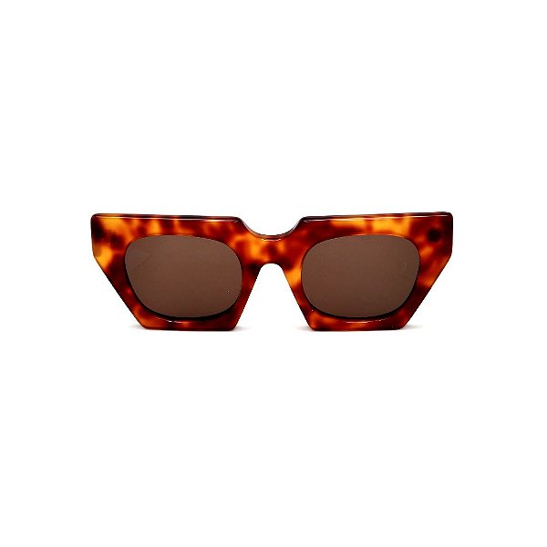 Óculos de Sol Gustavo Eyewear G137 4 em Animal Print e lentes marrom.