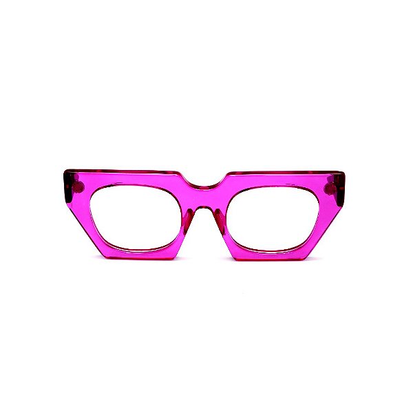 Óculos de Grau Gustavo Eyewear G137 2 na cor violeta e hastes Animal Print.
