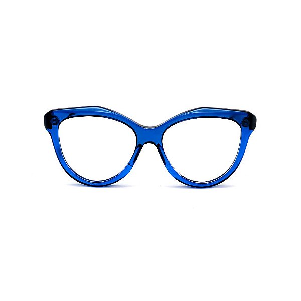 Óculos de Grau Gustavo Eyewear G126 2 na cor azul e hastes animal print.
