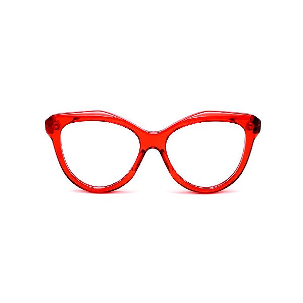 Óculos de Grau Gustavo Eyewear G126 2 na core vermelha e hastes animal print.