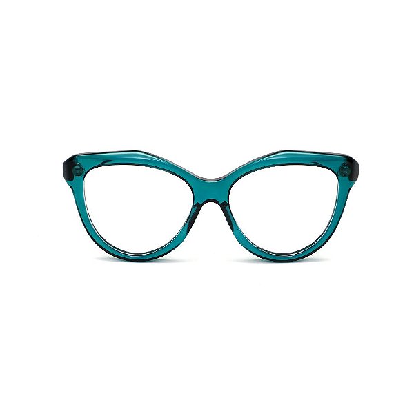 Óculos de Grau Gustavo Eyewear G126 3 na cor ciano e hastes animal print.