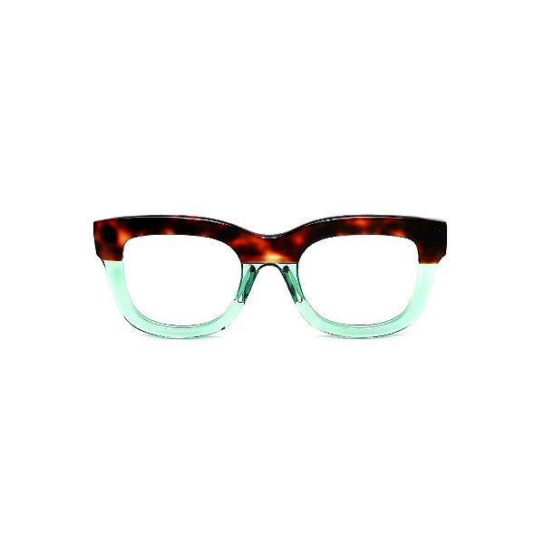 Óculos de Grau Gustavo Eyewear G57 2 em animal print e acqua.