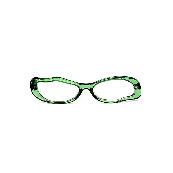 Óculos de Grau Gustavo Eyewear G15 1 na cor verde e hastes animal print.