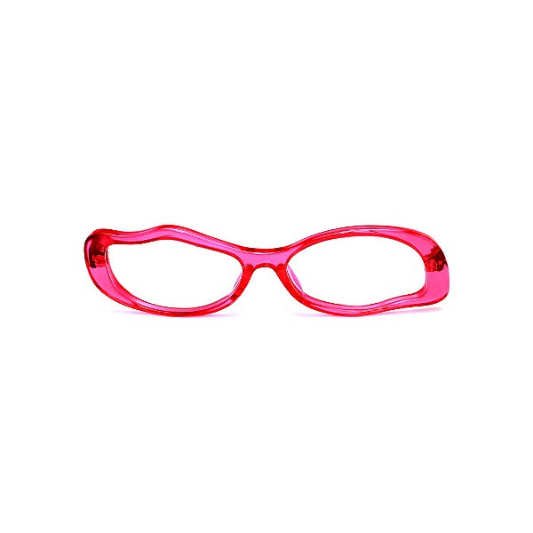 Óculos de Grau Gustavo Eyewear G15 6 na cor rosa e hastes animal print.