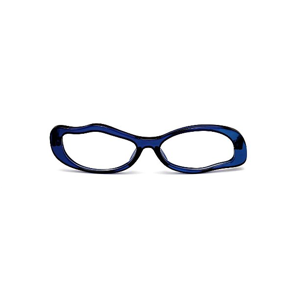 Óculos de Grau Gustavo Eyewear G15 8 na cor azul e hastes preta.