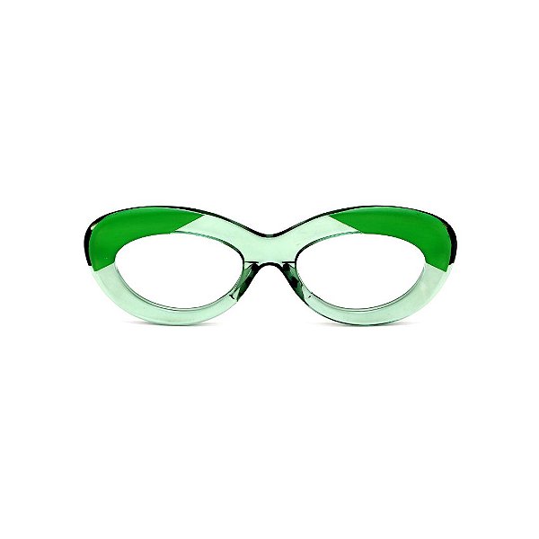 Óculos de Grau G36 1 nas cores acqua e verde citrus com as hastes preta.