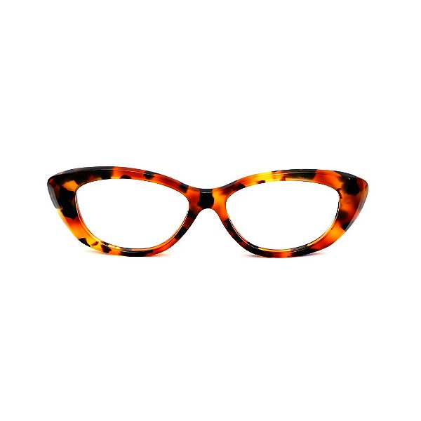 Óculos de Grau Gustavo Eyewear G50 7 em animal print com as hastes pretas.