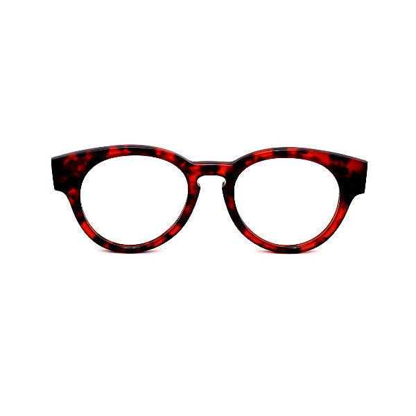 Óculos de Grau Gustavo Eyewear G47 1 em Animal Print e hastes pretas. Clássico. Modelo Unisex