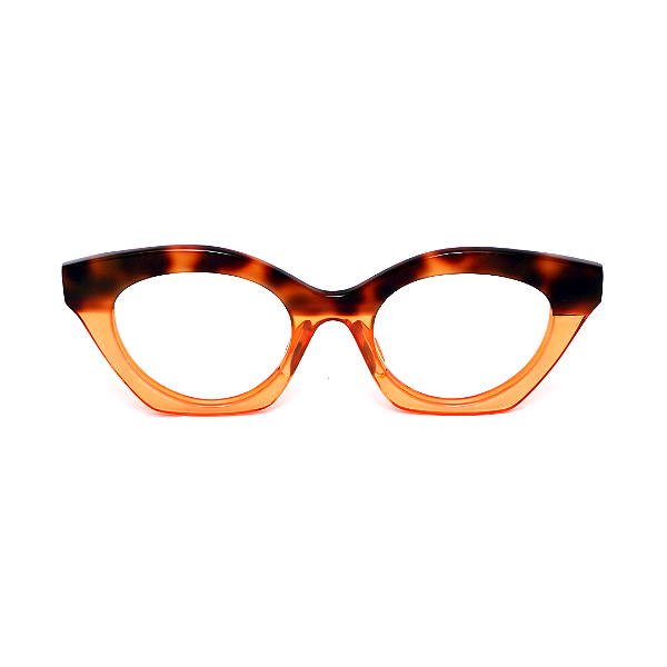 Óculos de Grau G71 8 em Animal Print e laranja. Clássico