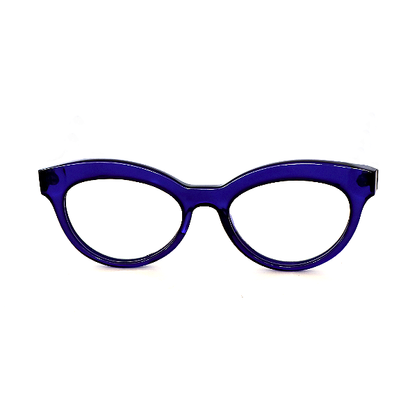 Óculos de Grau G38 1 na cor azul e hastes pretas.